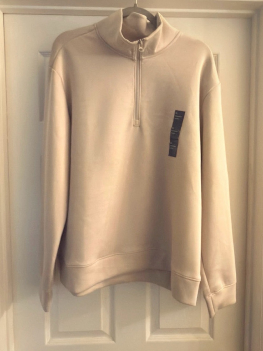 Target Men's Zip Mock Neck Sweater - Cream